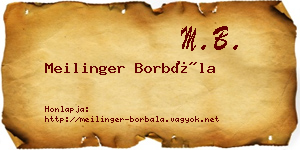 Meilinger Borbála névjegykártya